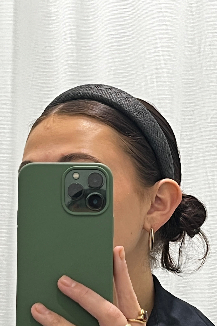 Straw Headband in Black