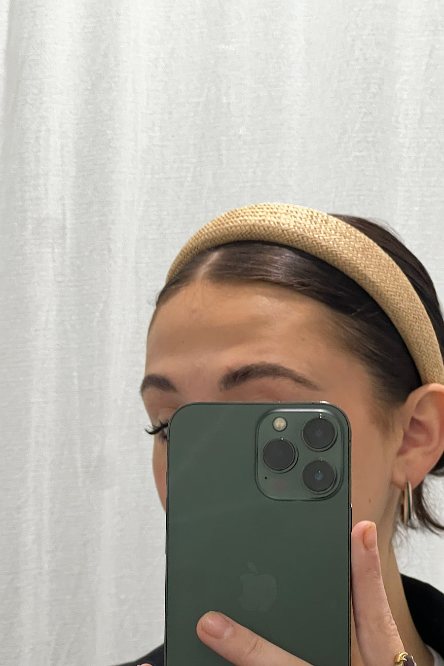 Straw Headband in Beige