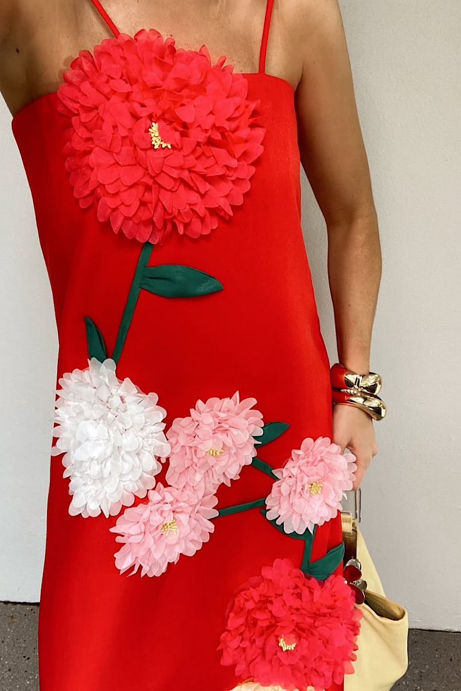 Elliatt - Buttercup Embroidered Maxi Dress in Red