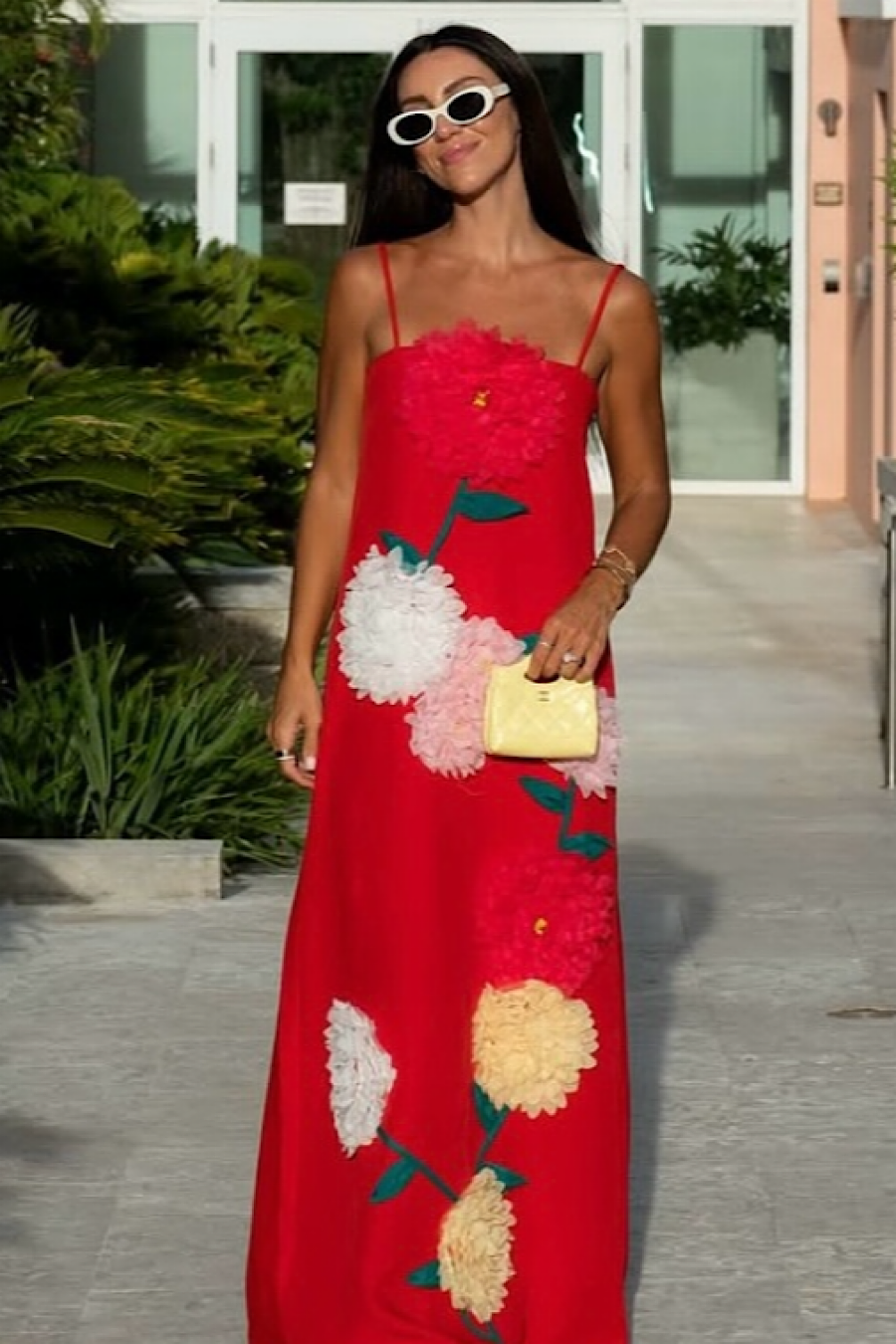 Elliatt - Buttercup Embroidered Maxi Dress in Red