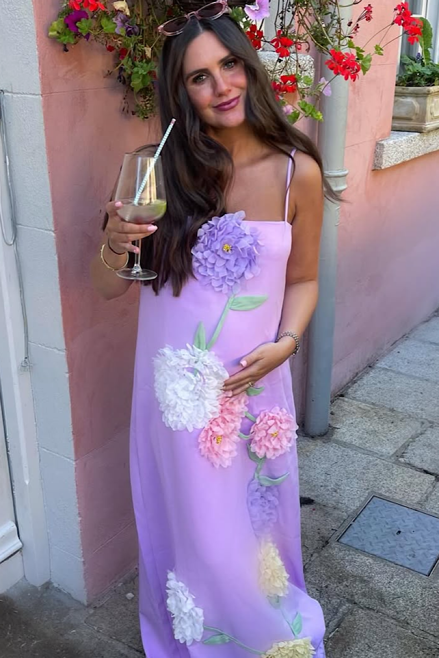 Elliatt - Buttercup Embroidered Maxi Dress in Purple
