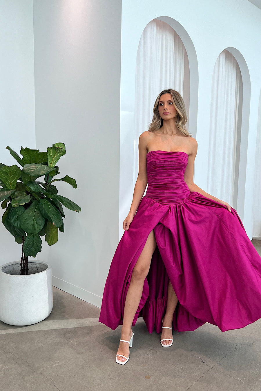 Aje - Violette Bubble Maxi in Magenta