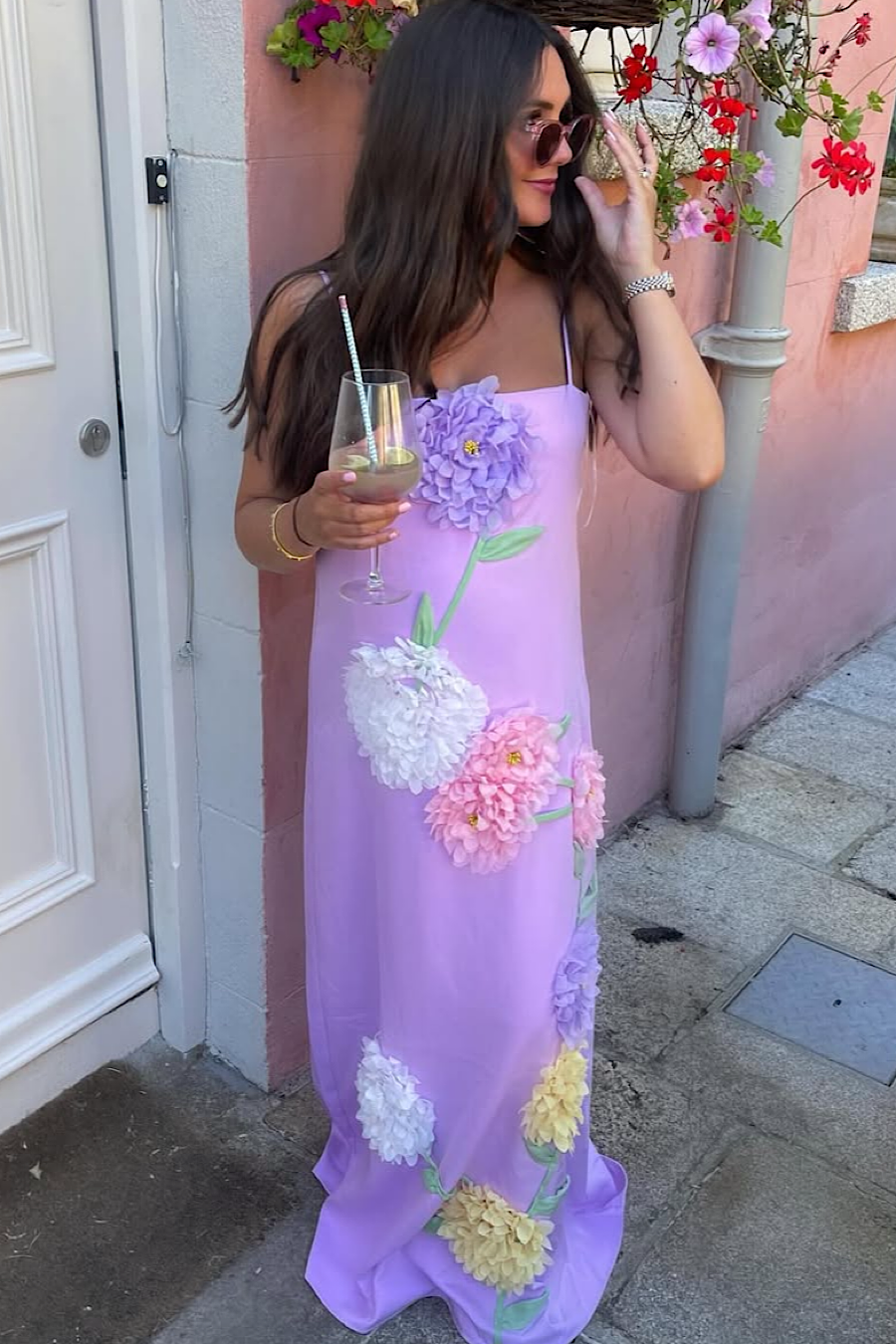 Elliatt - Buttercup Embroidered Maxi Dress in Purple