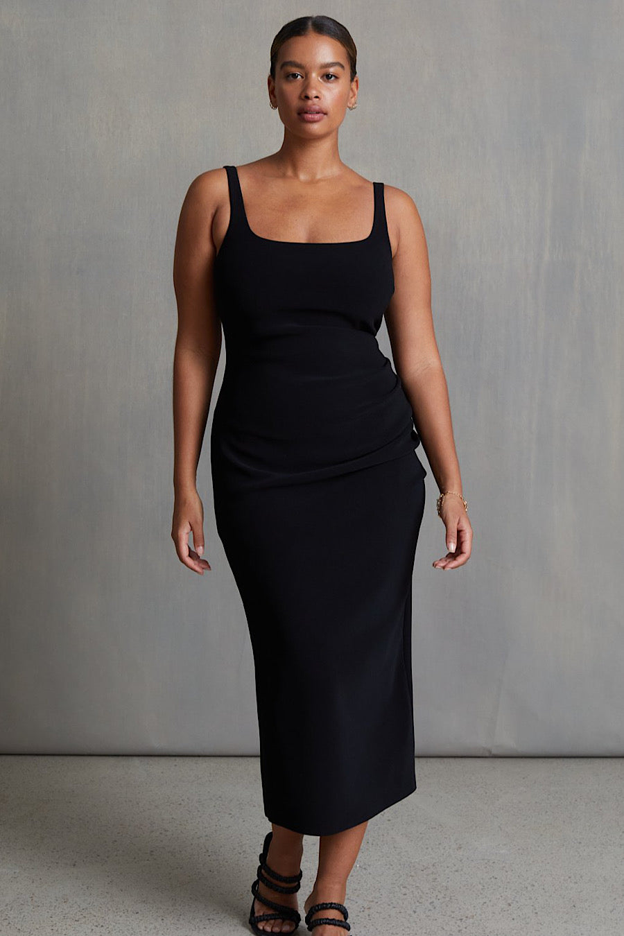 bellamy bustier midi dress green Karina Tuck Midi Dress in Dark Chocolate