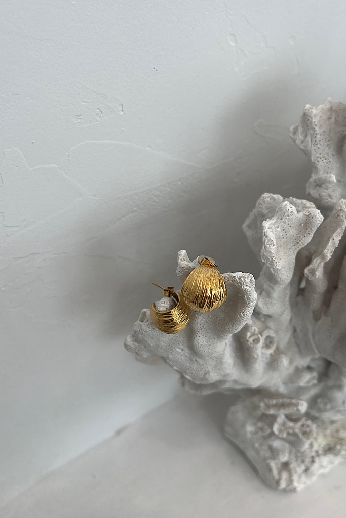 Small Textured Gold Earrings