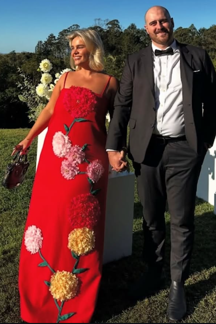 Elliatt - Buttercup Embroidered Maxi Dress in Red