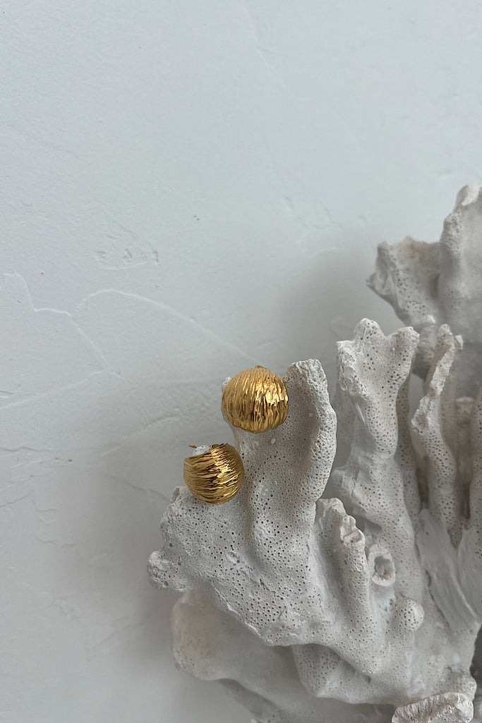 Small Textured Gold Earrings