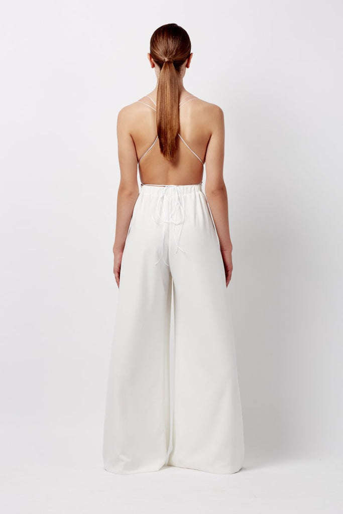 Khloe pantsuit- white by Natalie Rolt